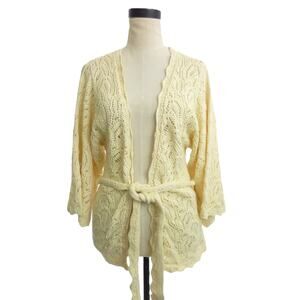 Banana Republic Factory Yellow Open Knit Cardigan
